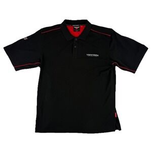 Victory Motorcycles USA Black Polo Shirt Short Sleeve Men's Large Black